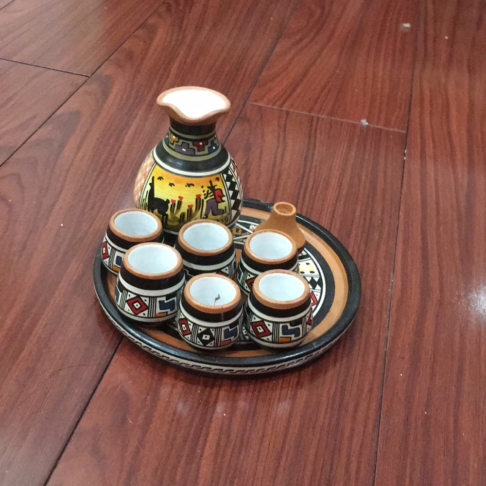 Handmade cups and pitching jar